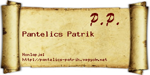Pantelics Patrik névjegykártya